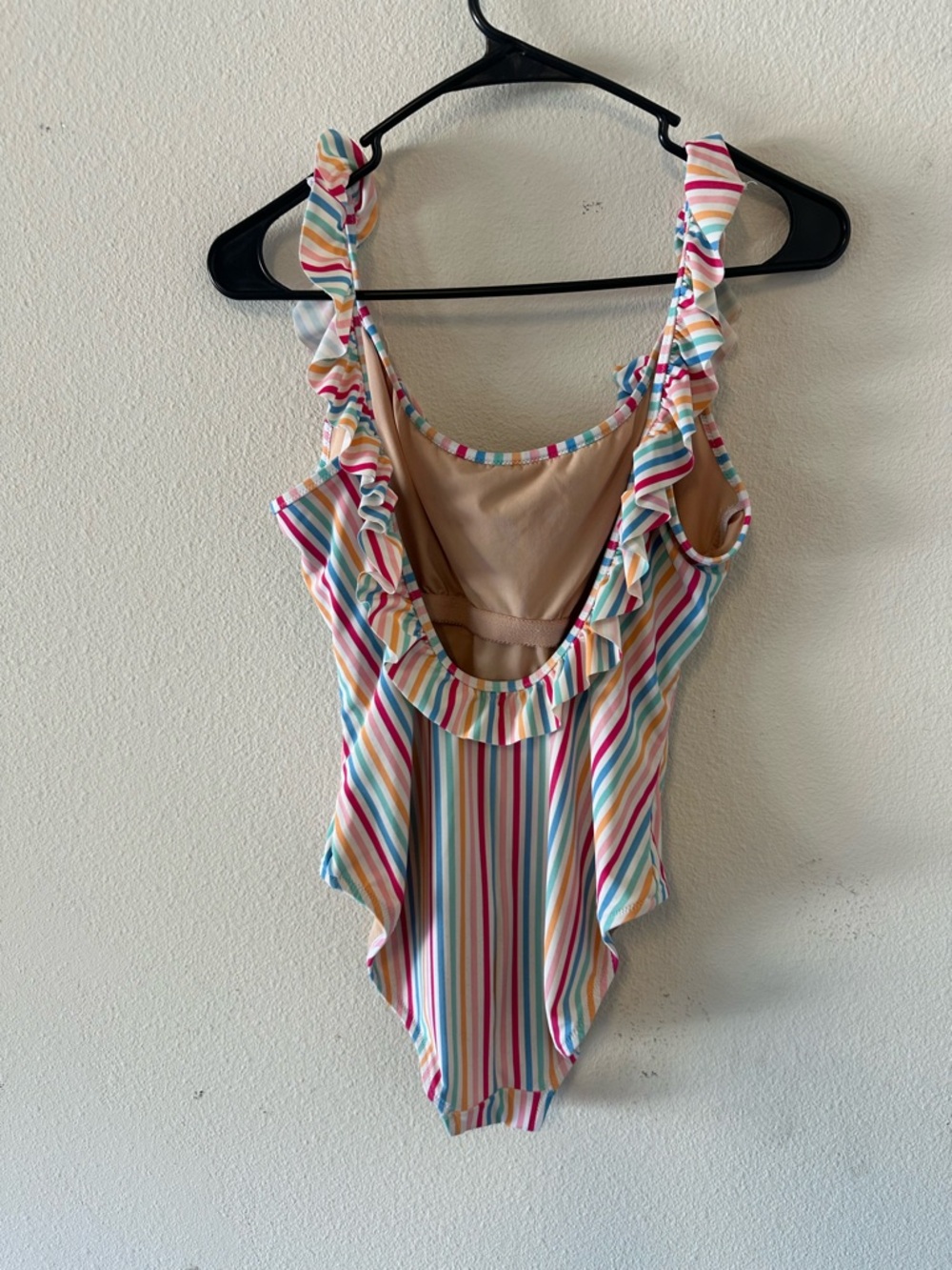 J. Crew Multi-Color Striped Ruffle One-Piece - Picture 2 of 4